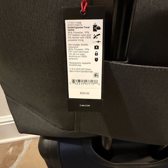 TUMI Gray and Brown Men's Alpha Collection Travel Bag NWT - Picture 3 of 9